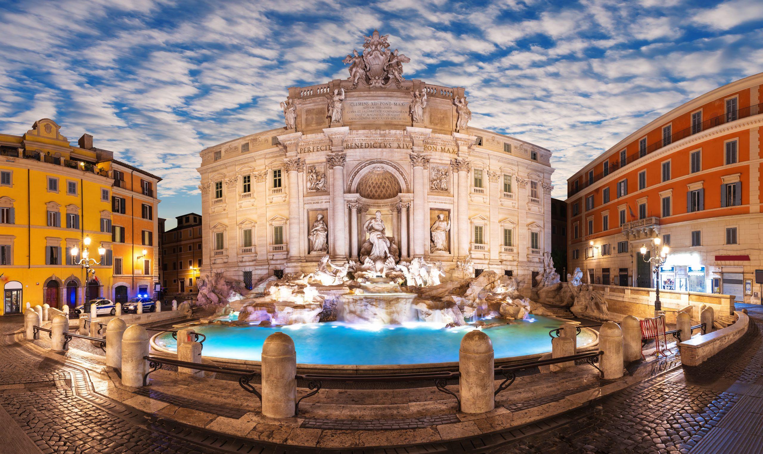 The,Trevi,Fountain,Or,Fontana,Di,Trevi,At,Sunset,,Rome,